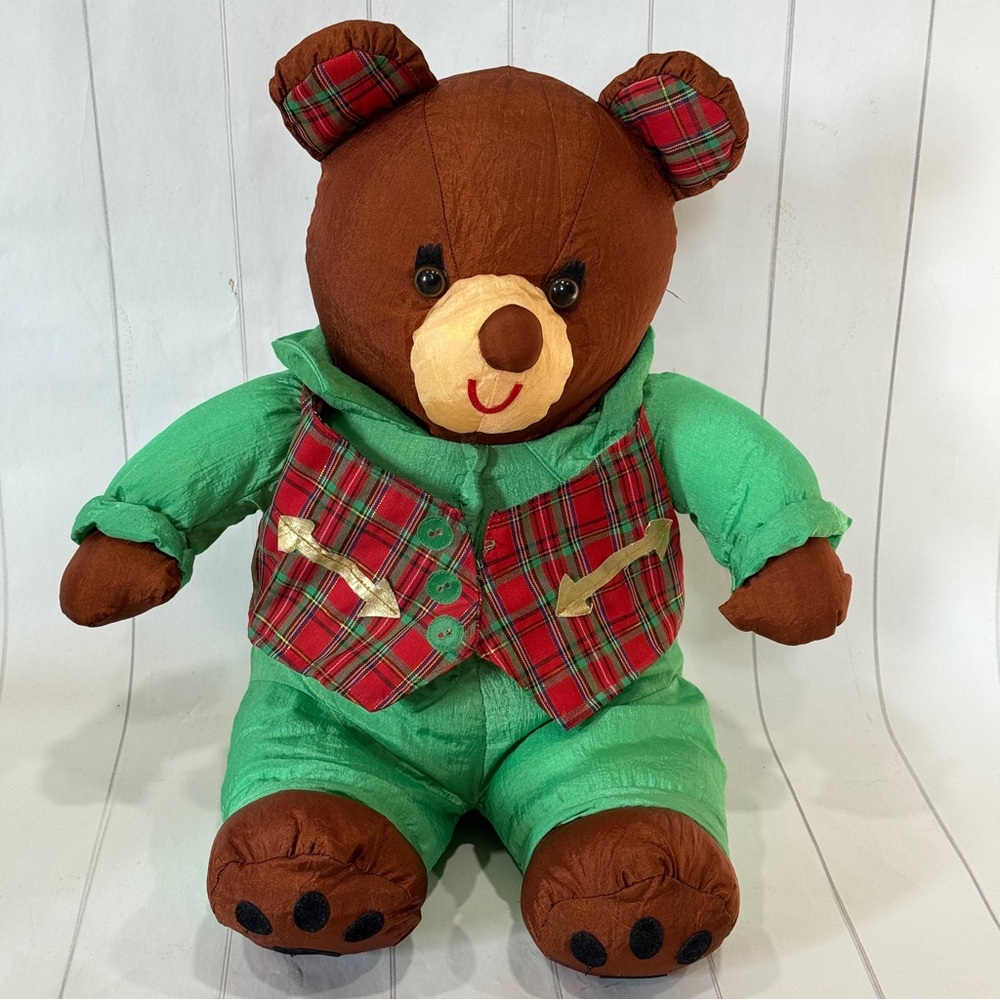 Vintage 90s Silver Co 1993 Parachute Bear Christmas Holiday Retro Teddy Toy 14"